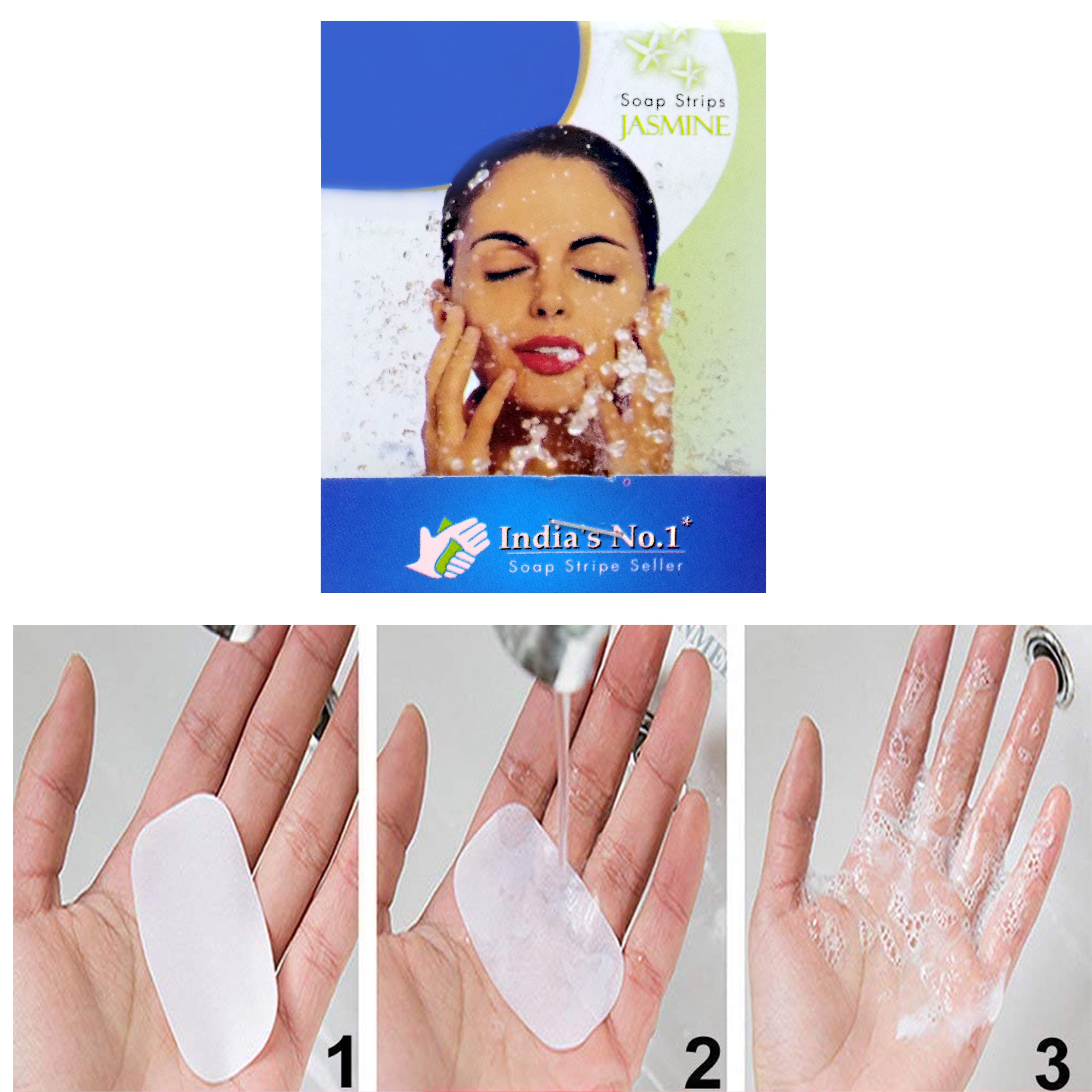 Paper soap strips with jasmine fragrance. Paper soap strips with jasmine fragrance.